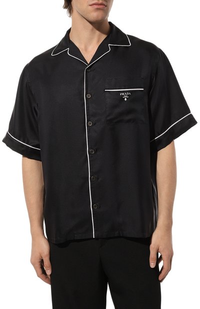 Шелковая рубашка PRADA, арт. UCS405-1QWC-F0008-212, фото 3