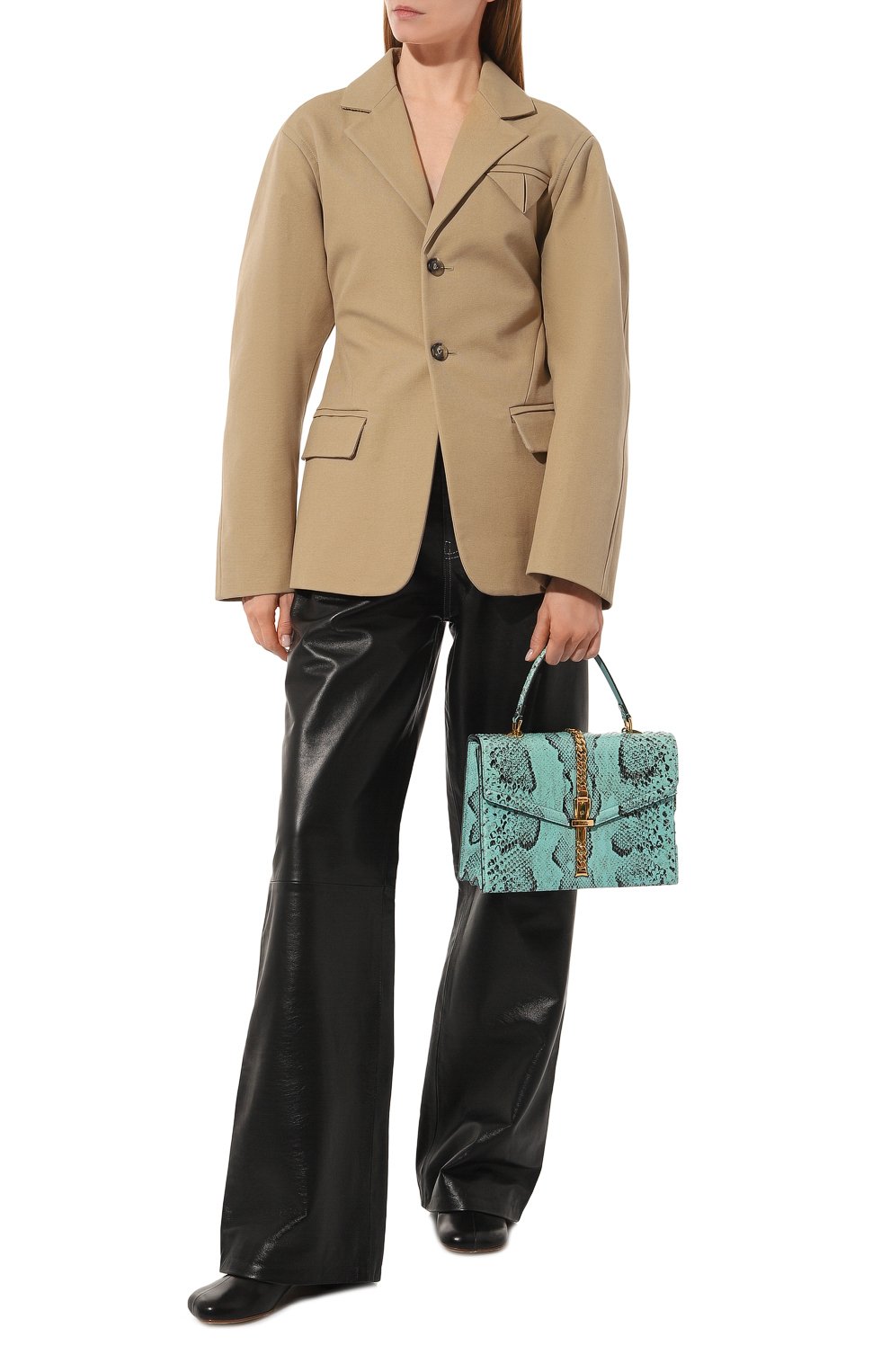 Сумка sylvie 1969 small из кожи питона GUCCI, арт. 602781 LU30G, фото 7