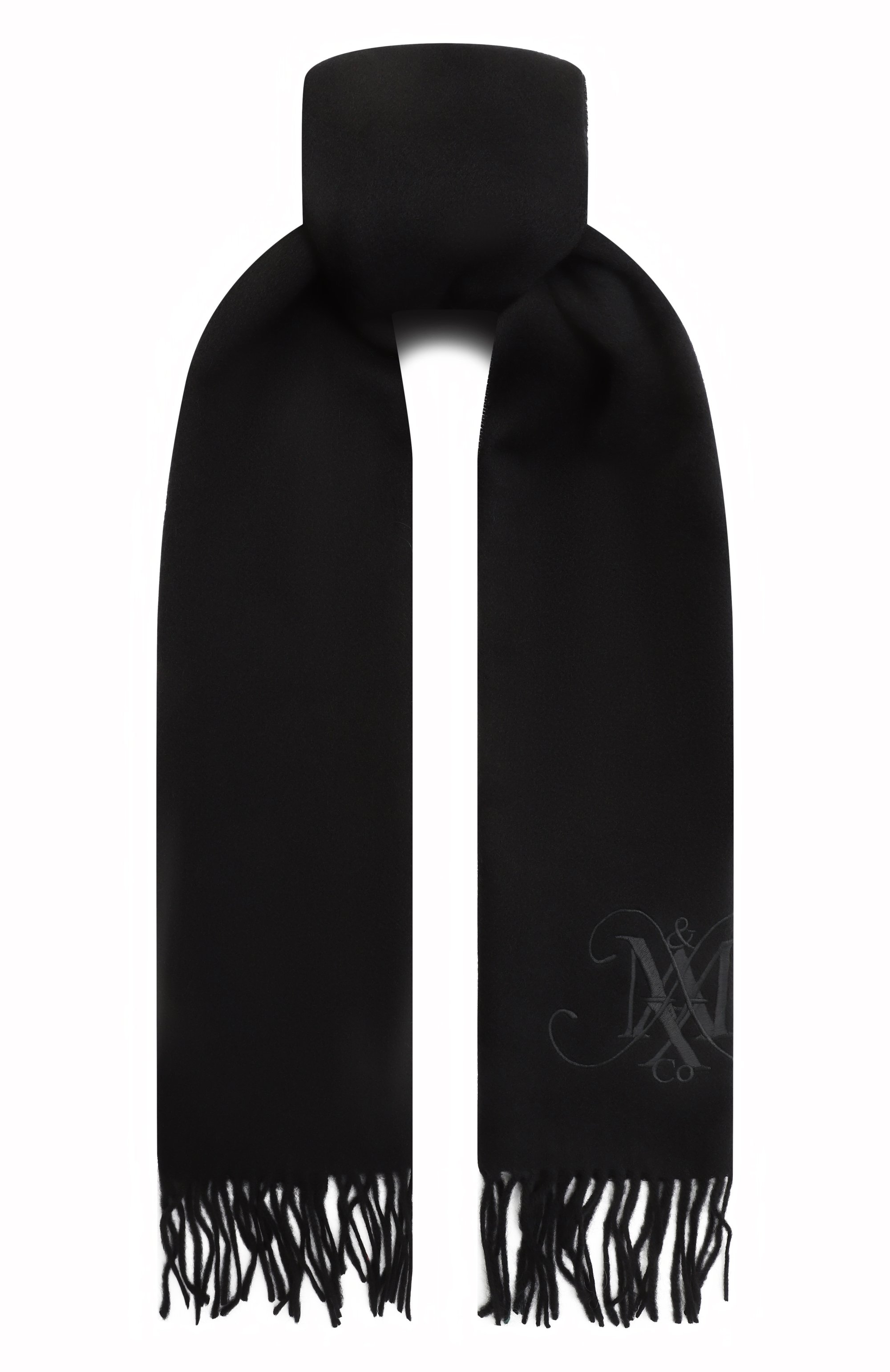 Шерстяной шарф MAX&CO черного цвета по цене 10550 руб., арт. MX0246-MX00M, фото 1 Шерстяной шарф MAX&CO, арт. MX0246-MX00M, фото 1