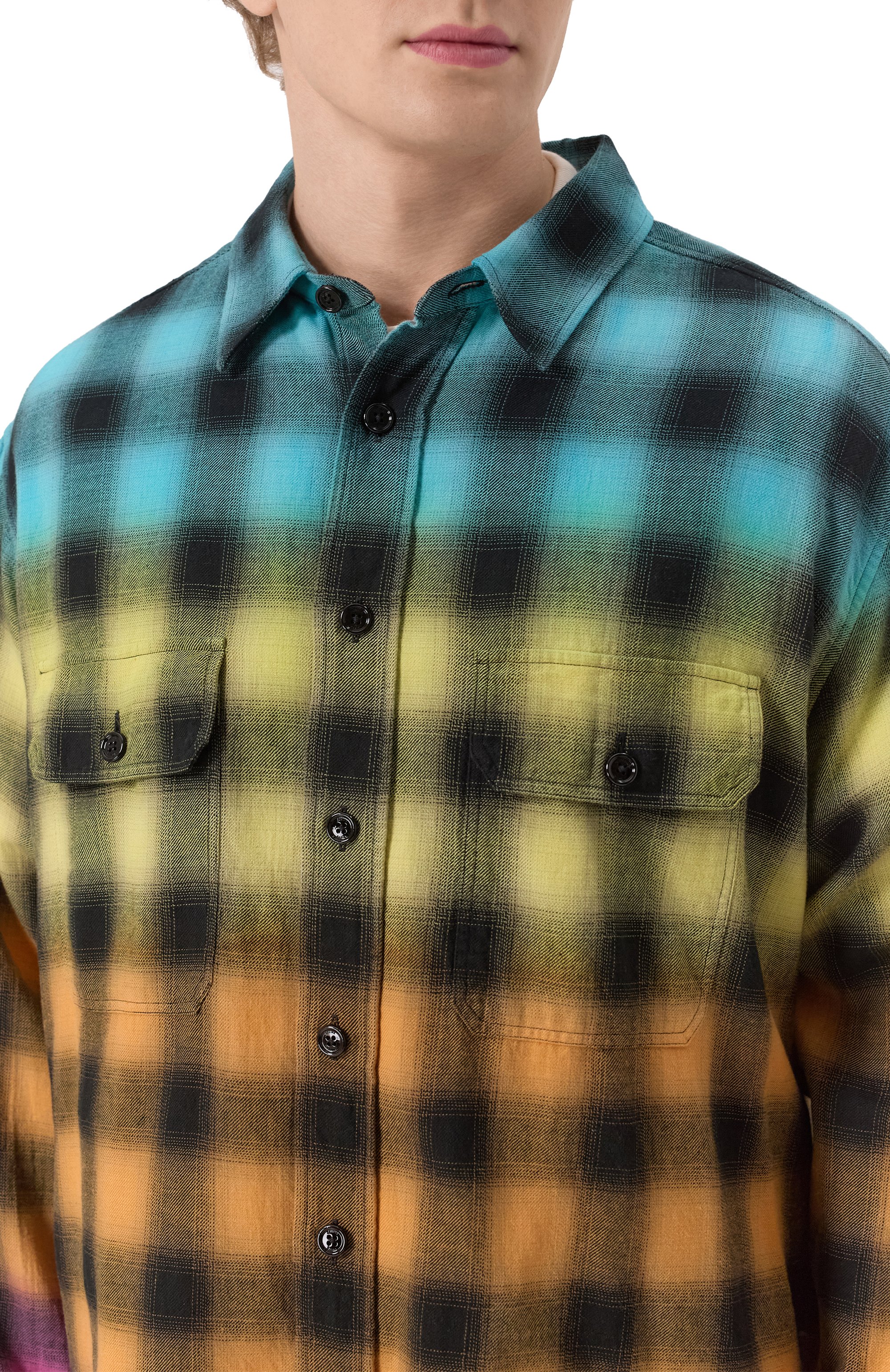 Рубашка из хлопка и льна CELINE разноцветного цвета по цене 122500 руб., арт. 2C574952T, фото 5 Рубашка из хлопка и льна CELINE, арт. 2C574952T, фото 5