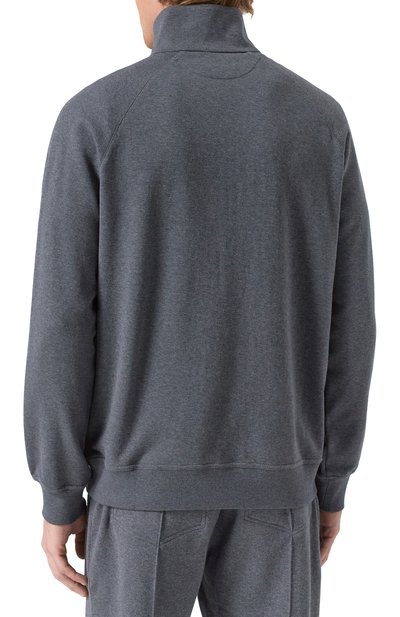 Хлопковая толстовка BRUNELLO CUCINELLI темно-серого цвета по цене 174500 руб., арт. MM8363140G, фото 4 Хлопковая толстовка BRUNELLO CUCINELLI, арт. MM8363140G, фото 4