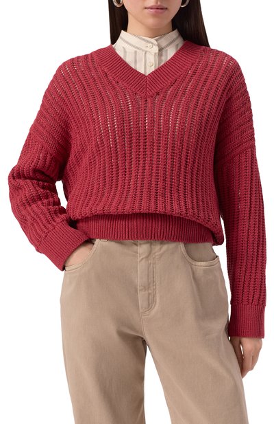 Хлопковый свитер BRUNELLO CUCINELLI, арт. MSB581812, фото 3