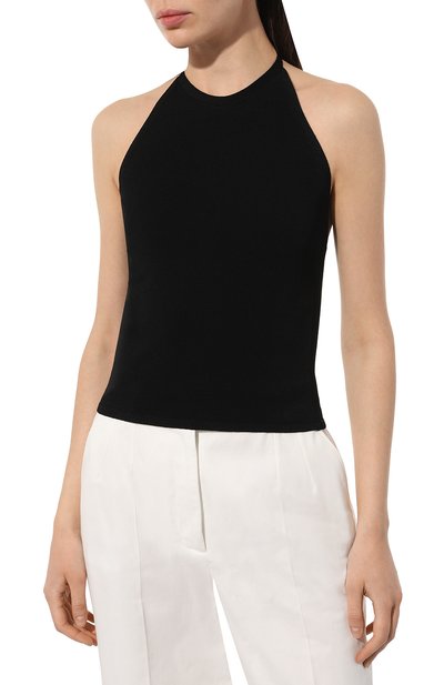 Топ из вискозы SASHAVERSE черного цвета по цене 26730 руб., арт. KNTP015/Angie/900/SS24, фото 3 Топ из вискозы SASHAVERSE, арт. KNTP015/Angie/900/SS24, фото 3