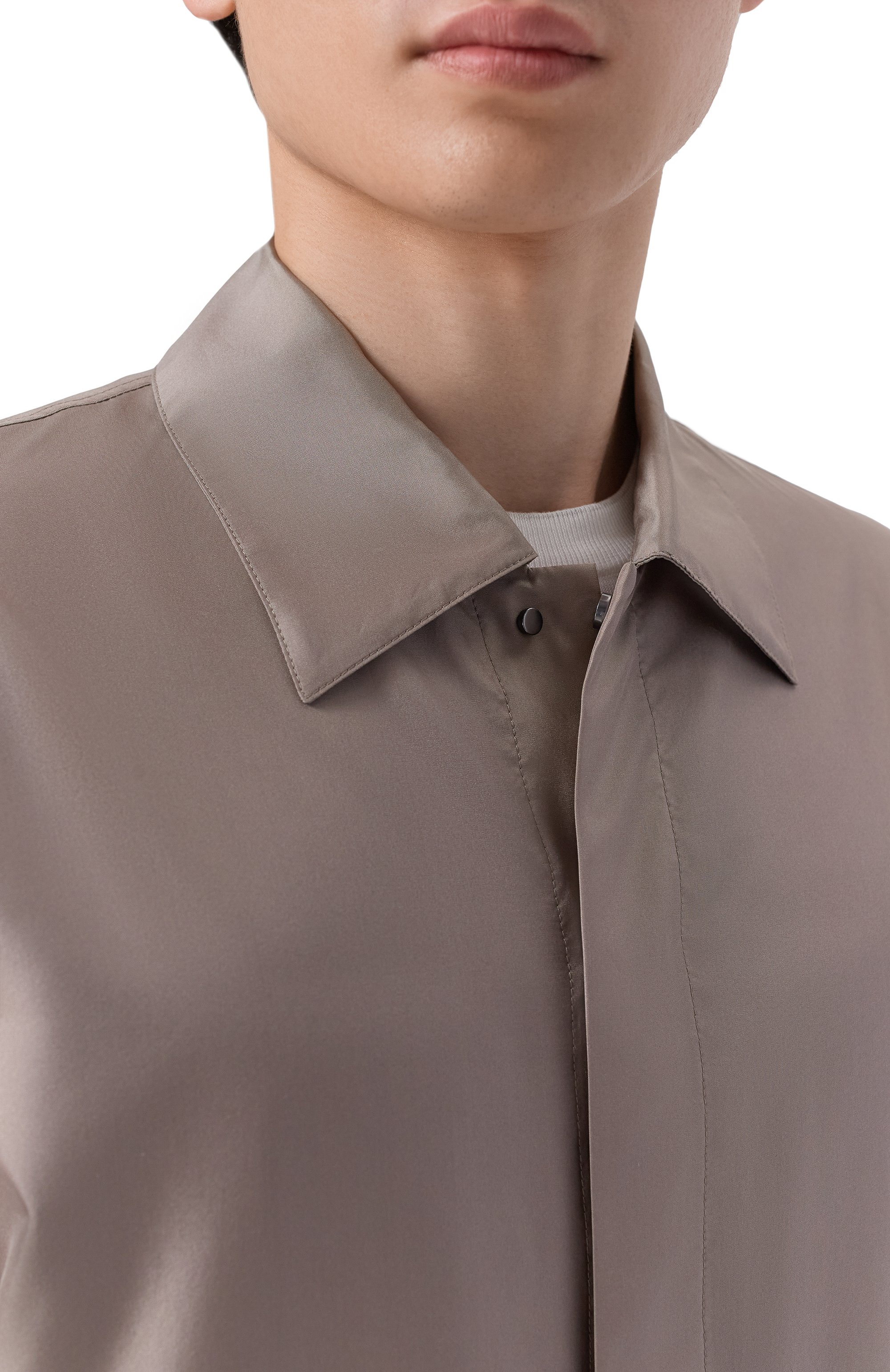 Шелковая куртка-рубашка MVST темно-бежевого цвета по цене 172000 руб., арт. M26.2PM.B007/F020, фото 5 Шелковая куртка-рубашка MVST, арт. M26.2PM.B007/F020, фото 5