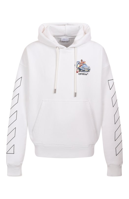 Хлопковое худи Off-White 0MBB085S25FLE005 Белый 0MBB085S25FLE005