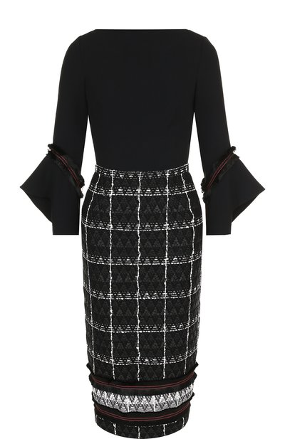 Женское приталенное платье-миди из смеси хлопка и шерсти ROLAND MOURET, арт. PW18/S0409/F8076