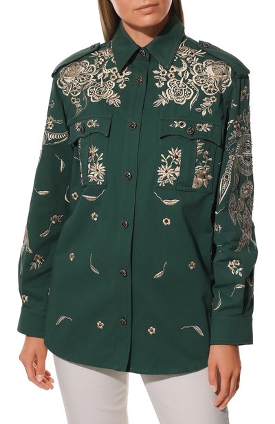 Хлопковая рубашка ROBERTO CAVALLI, арт. EWR711/FN021, фото 3