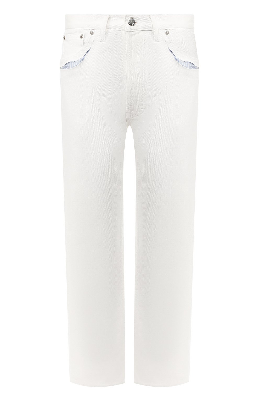 Джинсы прямого кроя MAISON MARGIELA белого цвета по цене 54650 руб., арт. S29LA0042/S47399, фото 1 Джинсы прямого кроя MAISON MARGIELA, арт. S29LA0042/S47399, фото 1