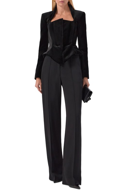 Бархатный жакет Mugler 25F1VE04622020 Чёрный  25F1VE04622020 Фото 2