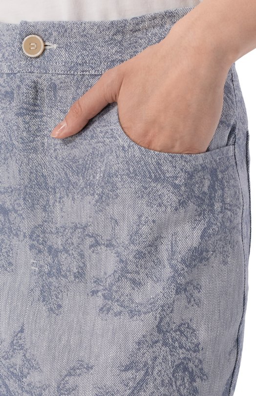 Юбка из хлопка и льна Lorena Antoniazzi P2642G008A/5163 Голубой  P2642G008A/5163 Фото 5