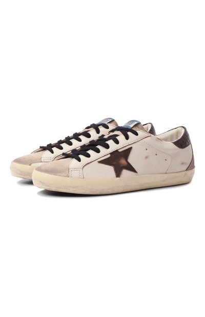 Мужские кожаные кеды super-star GOLDEN GOOSE DELUXE BRAND, арт. GMF00102.F007553
