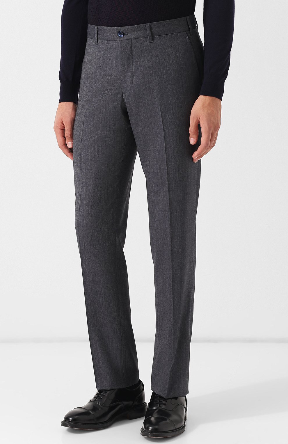 Брюки из шерсти и шелка ZILLI темно-серого цвета по цене 126500 руб., арт. M0Q-40-38N--46404/0001, фото 3 Брюки из шерсти и шелка ZILLI, арт. M0Q-40-38N--46404/0001, фото 3