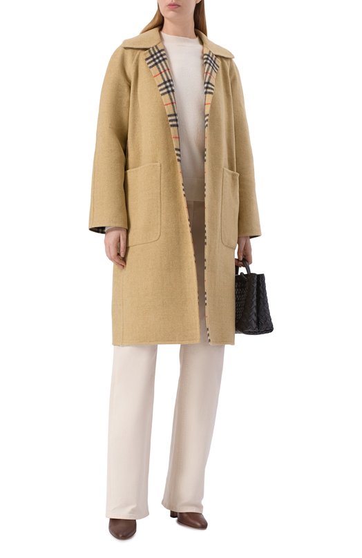 Двустороннее шерстяное пальто Burberry 8110900 Бежевый  8110900 Фото 2