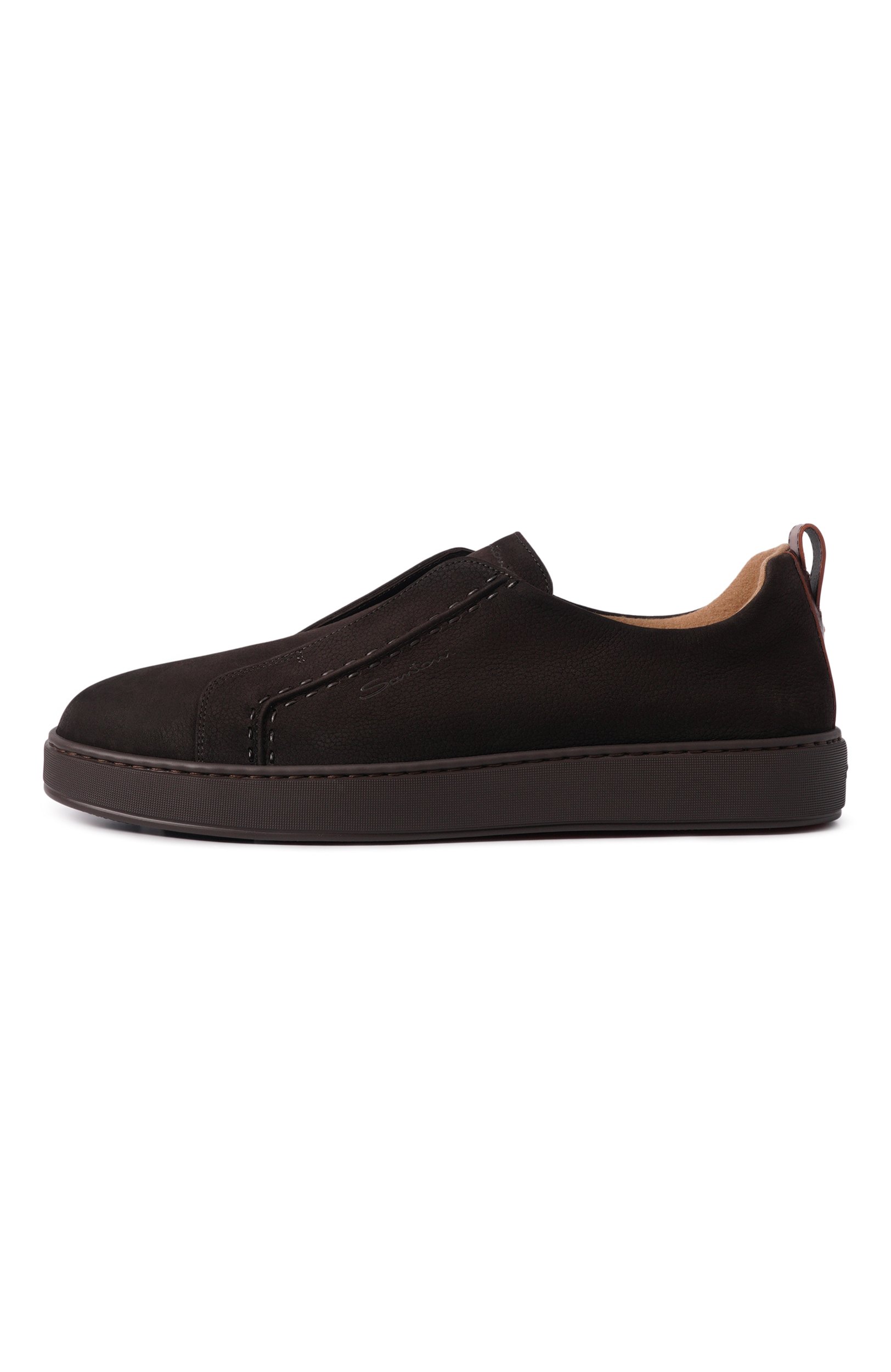 Кеды cleanic из нубука SANTONI темно-коричневого цвета по цене 99500 руб., арт. MBCG22222SM0KEMU, фото 3 Кеды cleanic из нубука SANTONI, арт. MBCG22222SM0KEMU, фото 3