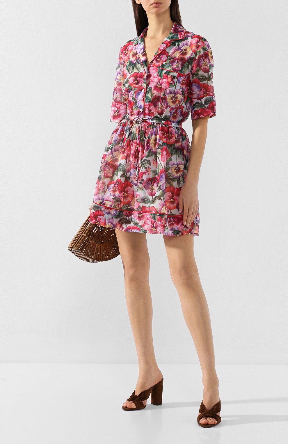 Платье из смеси хлопка и шелка DOLCE & GABBANA, арт. F6H5KT/HS5GK, фото 2