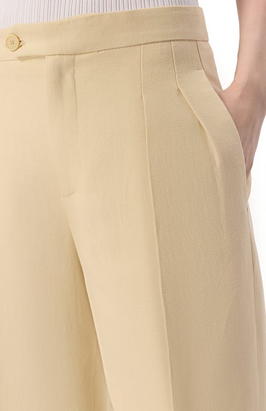 Брюки из хлопка и льна Twinset 251TP2763 Кремовый  251TP2763 Фото 5