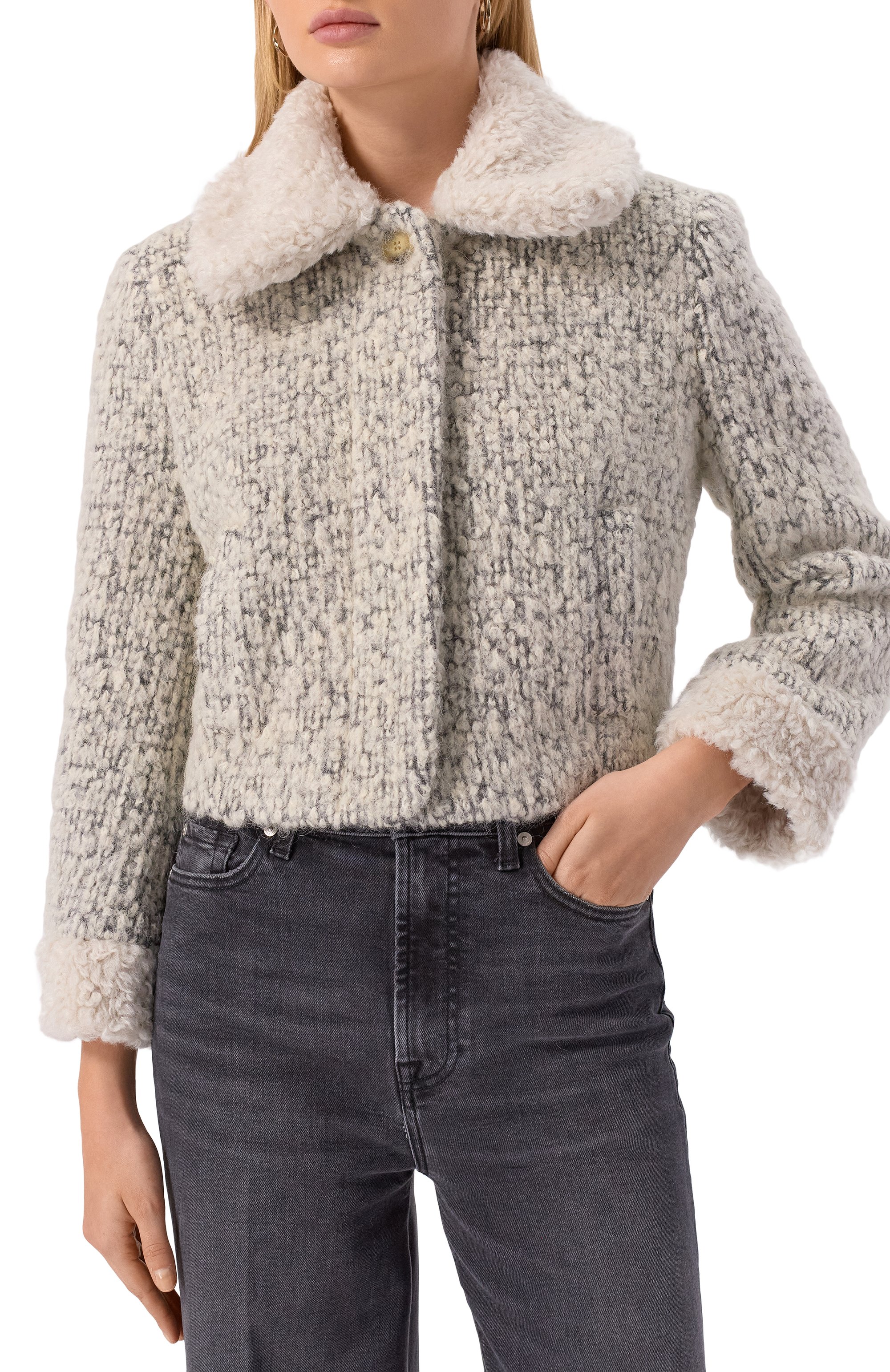 Шерстяная куртка BOTROIS светло-серого цвета по цене 35900 руб., арт. SKU00023859, фото 3 Шерстяная куртка BOTROIS, арт. SKU00023859, фото 3