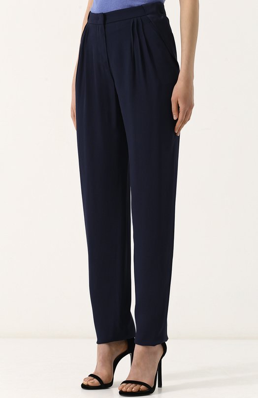 Однотонные брюки прямого кроя из вискозы Giorgio Armani WAP07T/WA930 Синий  WAP07T/WA930 Фото 3
