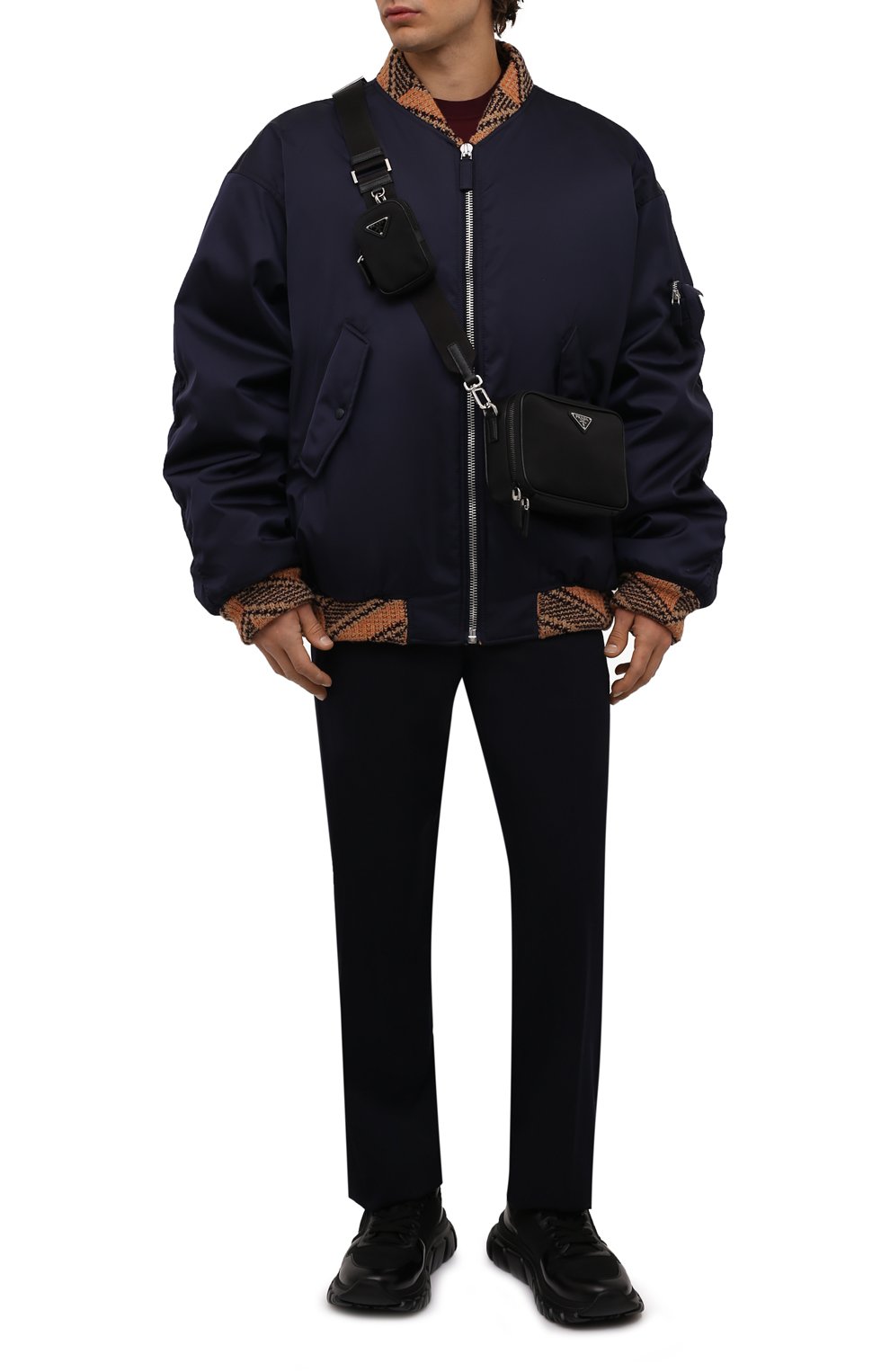 Комбинированная сумка PRADA черного цвета по цене 135000 руб., арт. 2VH070-2DMH-F0002-EMP, фото 3 Комбинированная сумка PRADA, арт. 2VH070-2DMH-F0002-EMP, фото 3