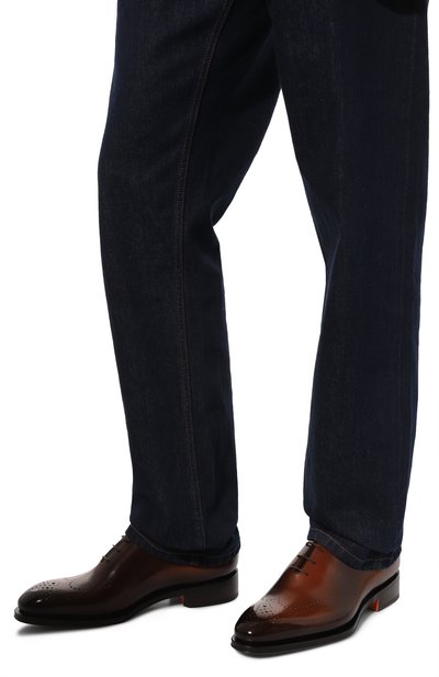 Кожаные оксфорды carter SANTONI коричневого цвета по цене 109500 руб., арт. MCCG18542MC8HSC2, фото 3 Кожаные оксфорды carter SANTONI, арт. MCCG18542MC8HSC2, фото 3