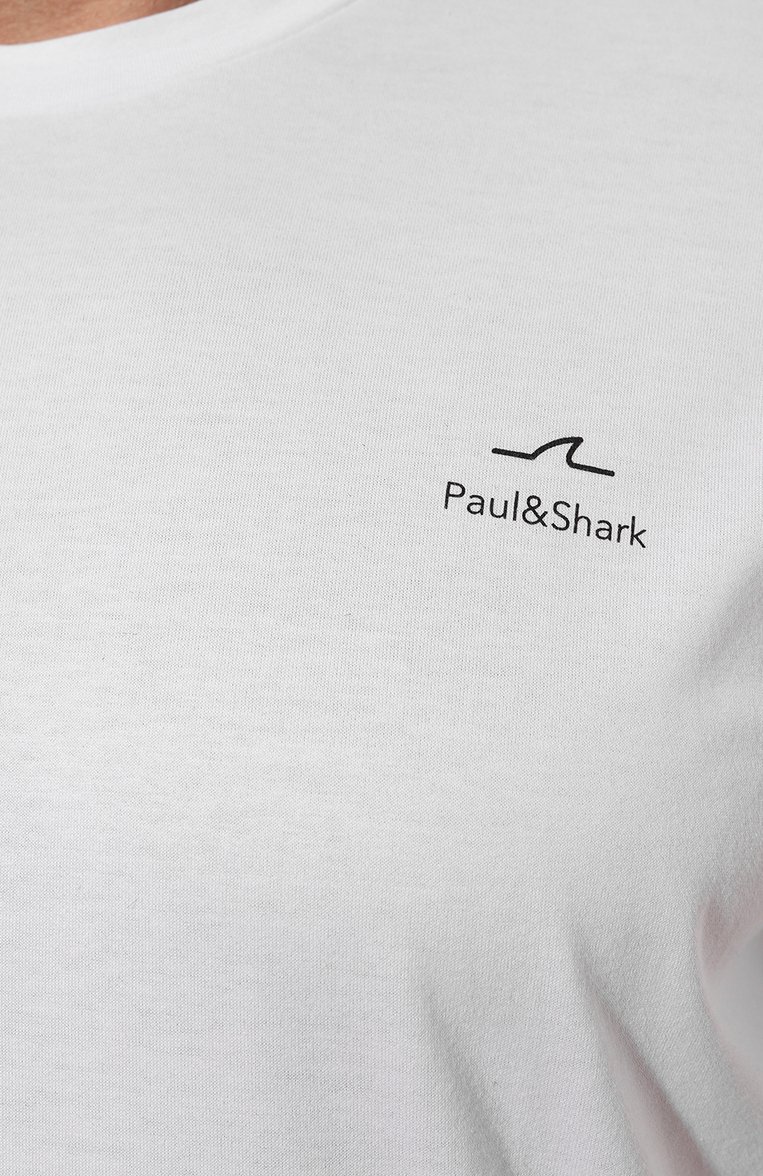 Мужская хлопковая футболка PAUL&SHARK белого цвета, арт. 24411087/3XL | Фото 5 (Материал сплава: Проставлено; Материал внешний: Хлопок; Длина (для топов): Удлиненные; Рукава: Короткие; Драгоценные камни: Проставлено; Принт: Без принта; Стили: Кэжуэл; Кросс-КТ: Джерси; Мужское Кросс-КТ: Футболка-одежда)