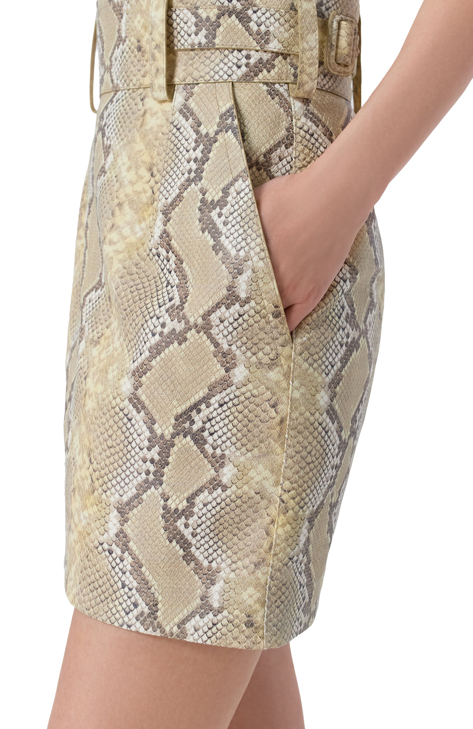 Кожаная юбка ELIE SAAB кремового цвета по цене 193000 руб., арт. SK340NS26/L0003, фото 5 Кожаная юбка ELIE SAAB, арт. SK340NS26/L0003, фото 5