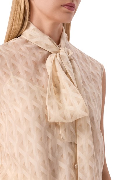 Шелковый топ MVST бежевого цвета по цене 135000 руб., арт. M26.2PW.B018/F152, фото 5 Шелковый топ MVST, арт. M26.2PW.B018/F152, фото 5