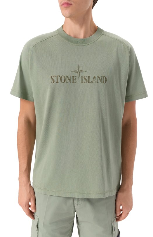Хлопковая футболка Stone Island K1S152100020S0081 Зелёный  K1S152100020S0081 Фото 3
