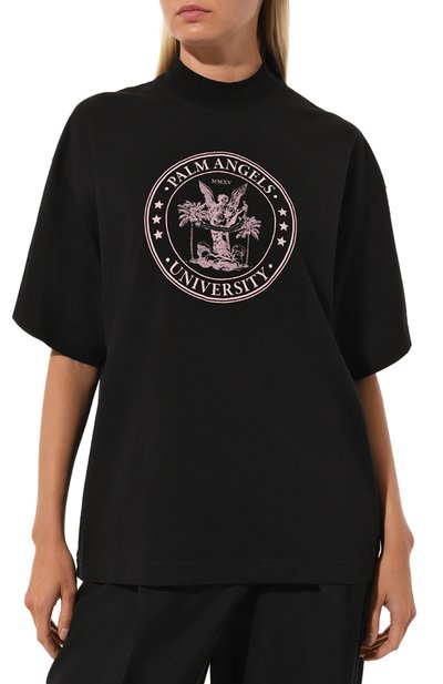 Хлопковая футболка PALM ANGELS, арт. PWAA017S23JER0051033, фото 3