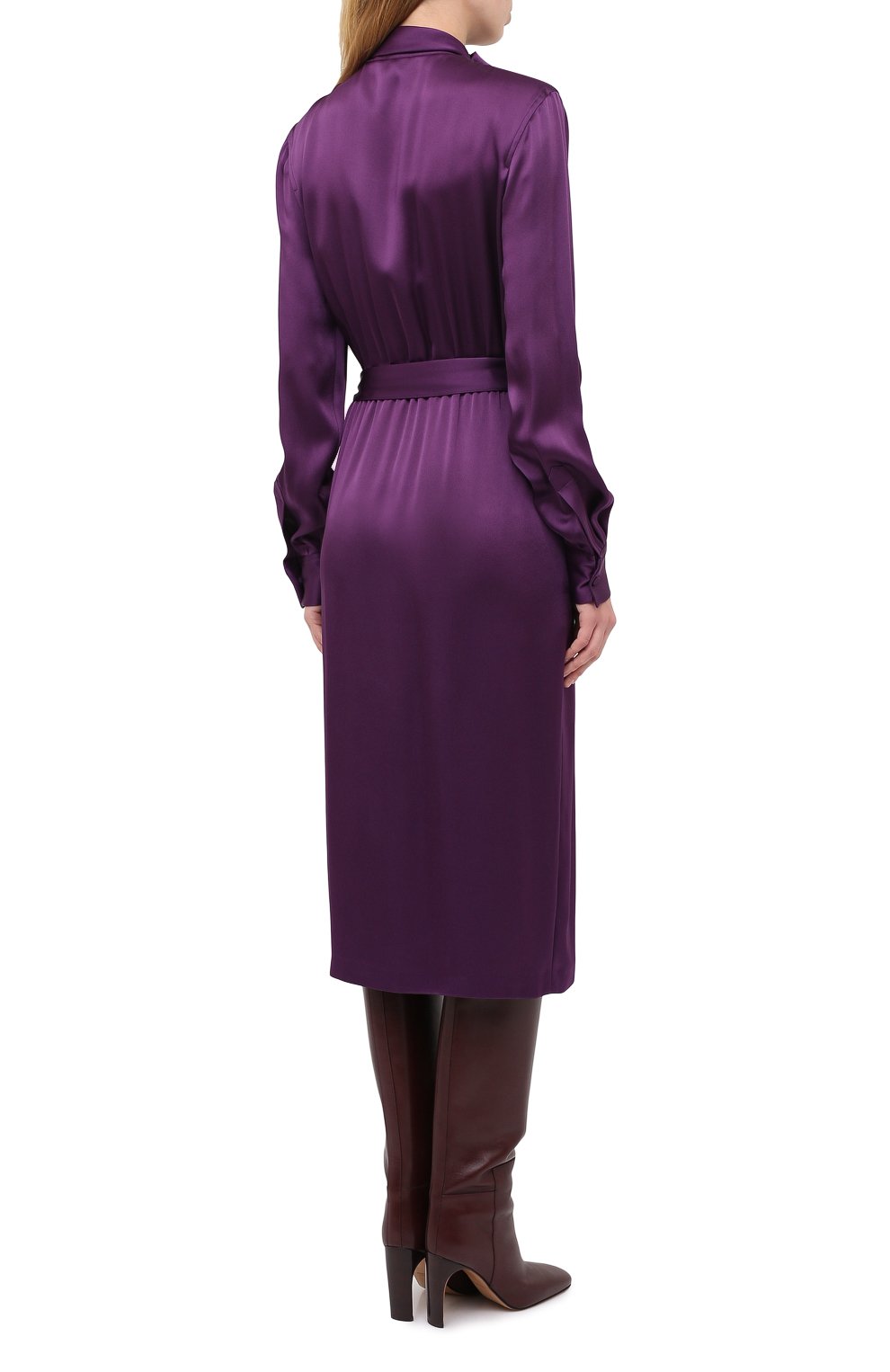 Атласное платье TOM FORD сиреневого цвета по цене 313500 руб., арт. AB2868-FAX727, фото 4 Атласное платье TOM FORD, арт. AB2868-FAX727, фото 4