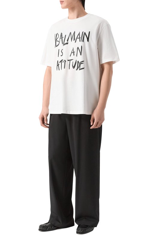 Хлопковая футболка Balmain GH1EG225/GF40 Белый  GH1EG225/GF40 Фото 2