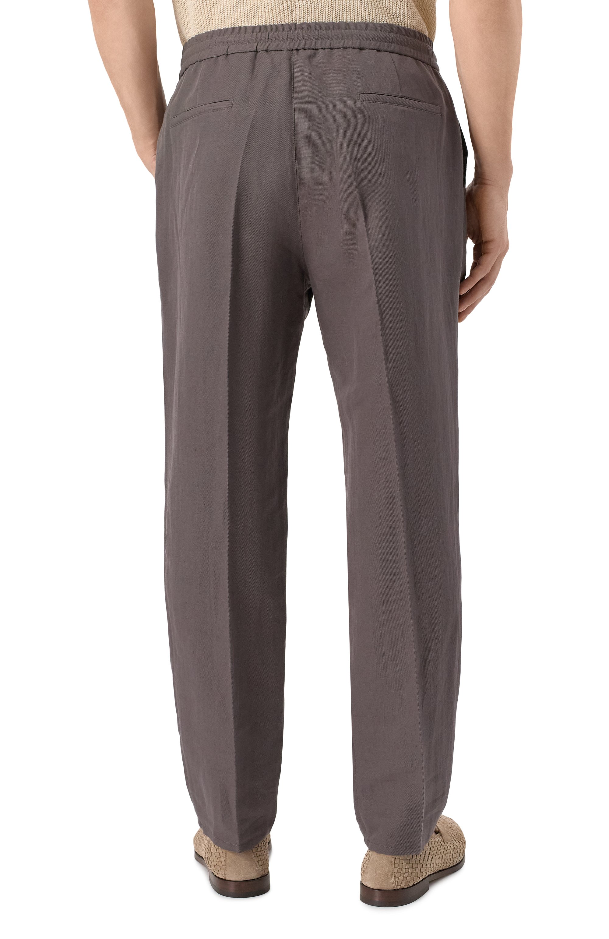 Брюки изо льна и хлопка BRUNELLO CUCINELLI, арт. MH255E1710, фото 4