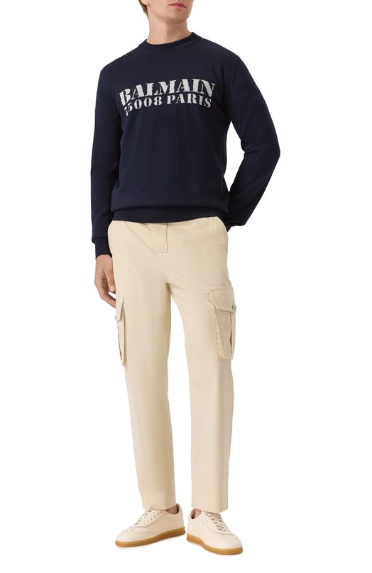 Шерстяной джемпер Balmain FH1KD000/KI84 Синий  FH1KD000/KI84 Фото 2