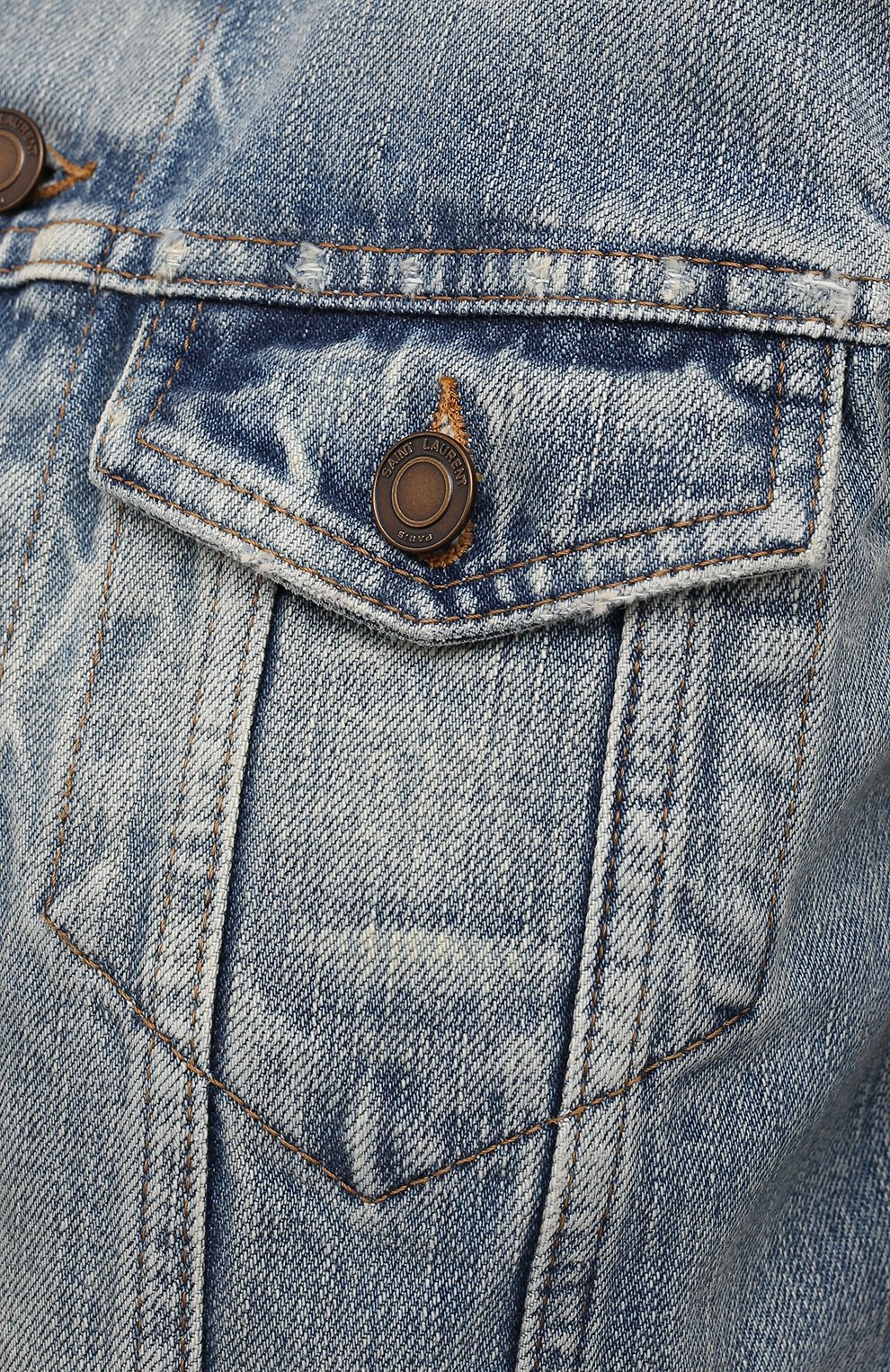 Джинсовая куртка SAINT LAURENT голубого цвета по цене 138500 руб., арт. 653464/Y864L, фото 5 Джинсовая куртка SAINT LAURENT, арт. 653464/Y864L, фото 5