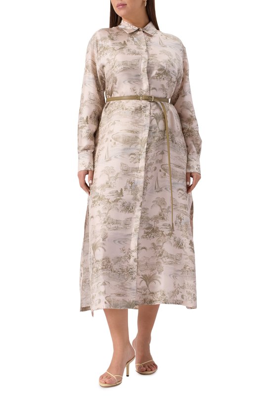 Шелковое платье Max Mara Studio SVELT0 Бежевый  SVELT0 Фото 3