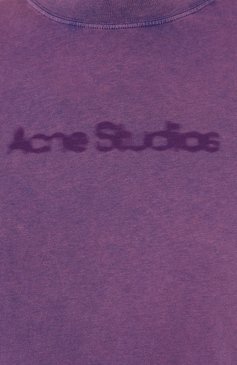 Женская хлопковая футболка ACNE STUDIOS фиолетового цвета, арт. FN-WN-TSHI000639 | Фото 5 (Материал сплава: Проставлено; Рукава: 3/4; Материал внешни�й: Хлопок; Длина (для топов): Удлиненные; Драгоценные камни: Проставлено; Женское Кросс-КТ: Футболка-одежда; Стили: Кэжуэл; Принт: С принтом)