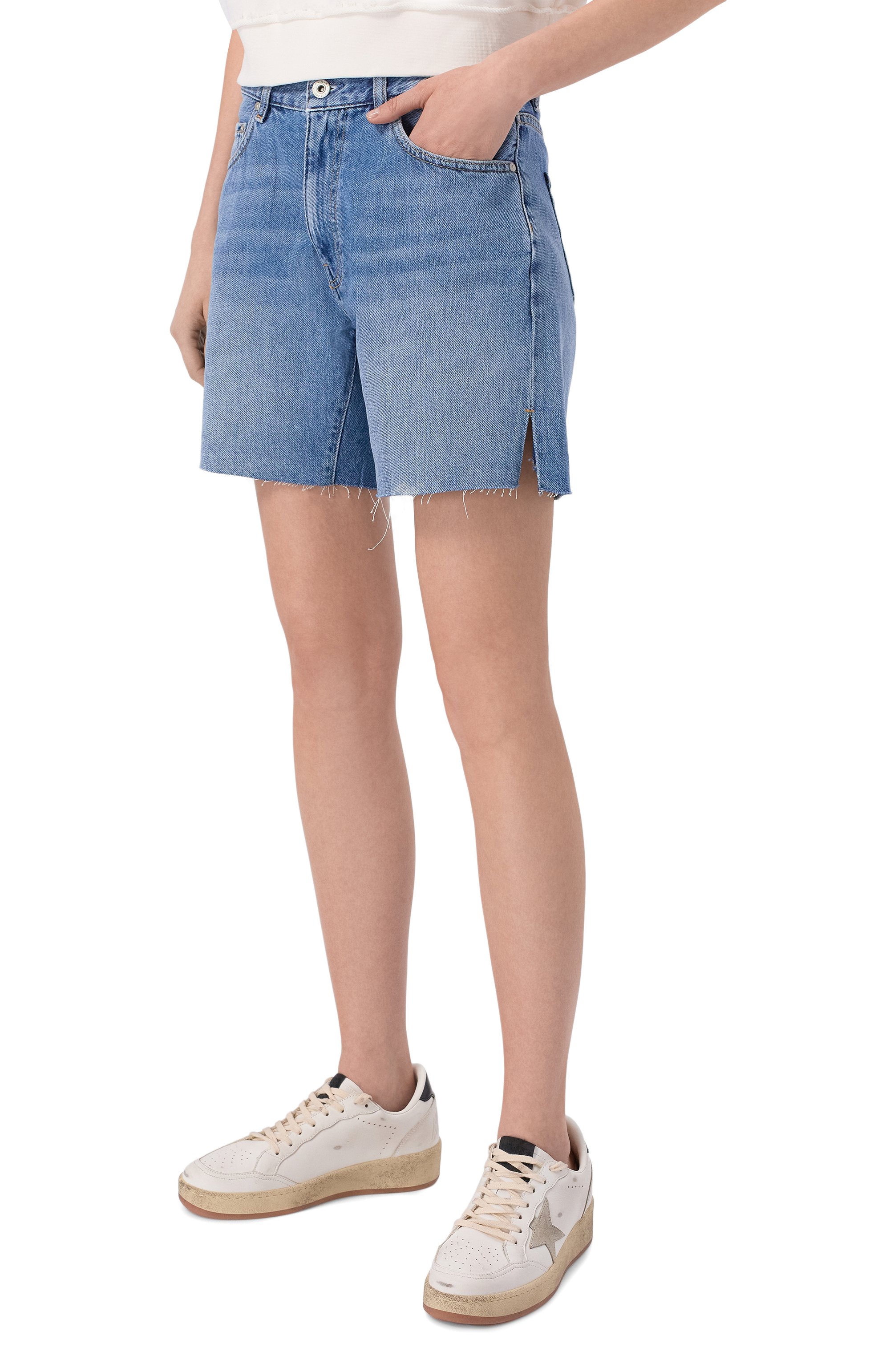 Джинсовые шорты AG ADRIANO GOLDSCHMIED, арт. W0142-122/A/EX-B0YFRIEND SH0RT-MID-RISE BERMUDA, фото 3