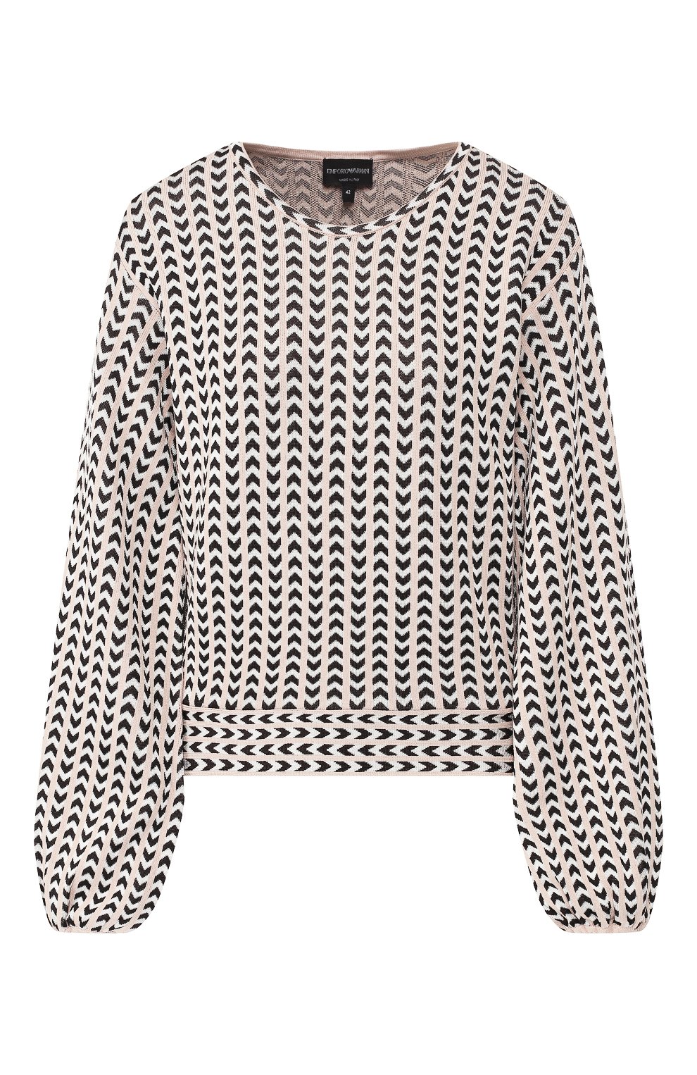 Пуловер EMPORIO ARMANI светло-розового цвета по цене 58400 руб., арт. 3G2MV6/2M12Z, фото 1 Пуловер EMPORIO ARMANI, арт. 3G2MV6/2M12Z, фото 1