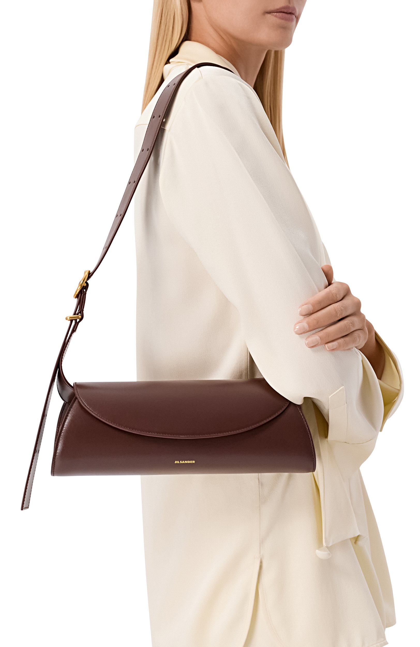 Сумка cannolo small JIL SANDER темно-коричневого цвета по цене 156000 руб., арт. J07WD0023-P4840, фото 2 Сумка cannolo small JIL SANDER, арт. J07WD0023-P4840, фото 2