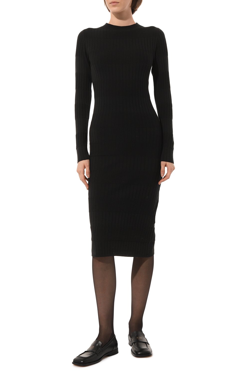 Шерстяное платье LORENA ANTONIAZZI черного цвета по цене 86450 руб., арт. SI22111AM22B/2801, фото 3 Шерстяное платье LORENA ANTONIAZZI, арт. SI22111AM22B/2801, фото 3