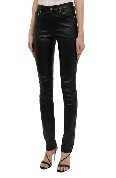 Кожаные брюки SAINT LAURENT, арт. 496409/Y5RG2, фото 3
