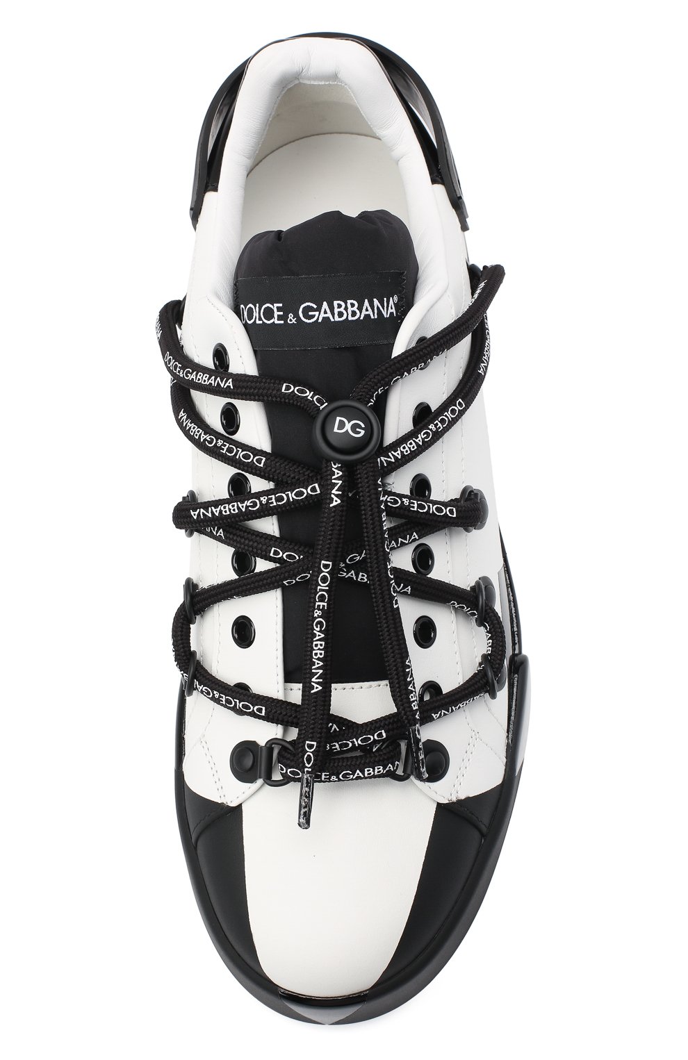 Кожаные кеды portofino DOLCE & GABBANA черно-белого цвета по цене 87650 руб., арт. CS1808/AW184, фото 5 Кожаные кеды portofino DOLCE & GABBANA, арт. CS1808/AW184, фото 5