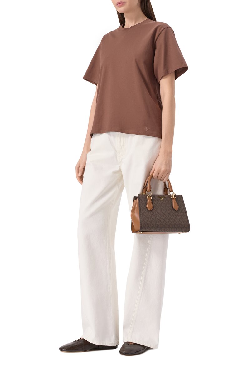 Женская сумка marilyn MICHAEL MICHAEL KORS коричневого цвета, арт. 32F2G6AC1B | Фото 7 (Материал: Экокожа; Ремень/цепочка: На ремешке; Размер: small)