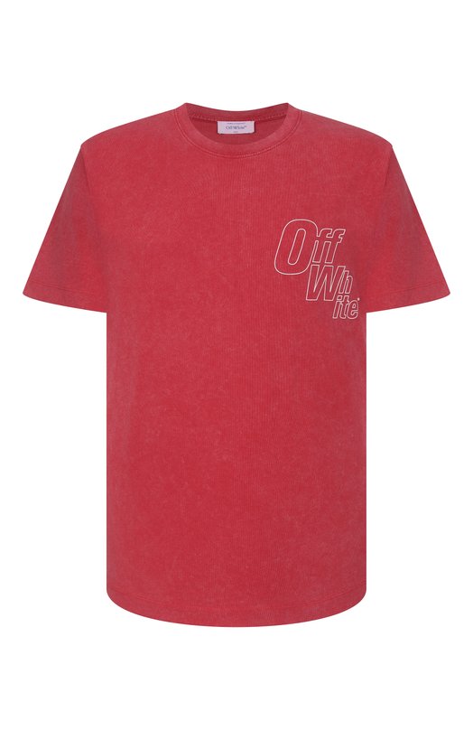 Хлопковая футболка Off-White 0MAA027F25JER00D Красный 0MAA027F25JER00D