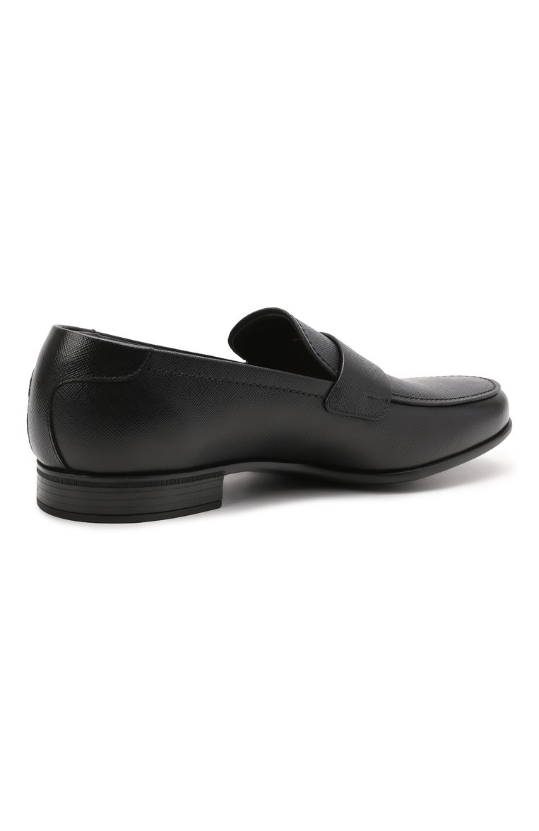 Мужские кожаные пенни-лоферы PRADA черного цвета, арт. 2DC213-053-F0002-G000 | Фото 4 (Мужское Кросс-КТ: Лоферы-обувь; Стили: Классический; Материал сплава: Проставлено; Нос: Не проставлено; Материал внешний: Натуральная кожа)