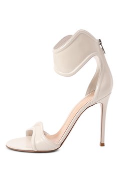 Женские кожаные босоножки lucrezia 105 GIANVITO ROSSI молочного цвета, арт. G61705.15RIC.NUI0FFW | Фото 4 (Материал внешний: Натуральная кожа; Материал внутренний: Натуральная кожа; Каблук высота: Высокий; Подошва: Плоская; Каблук тип: Шпилька)