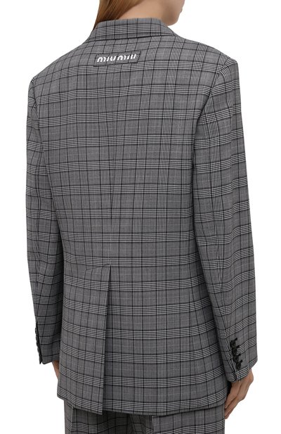 Шерстяной жакет MIU MIU серого цвета по цене 275000 руб., арт. MH1701-087-F0002, фото 4 Шерстяной жакет MIU MIU, арт. MH1701-087-F0002, фото 4