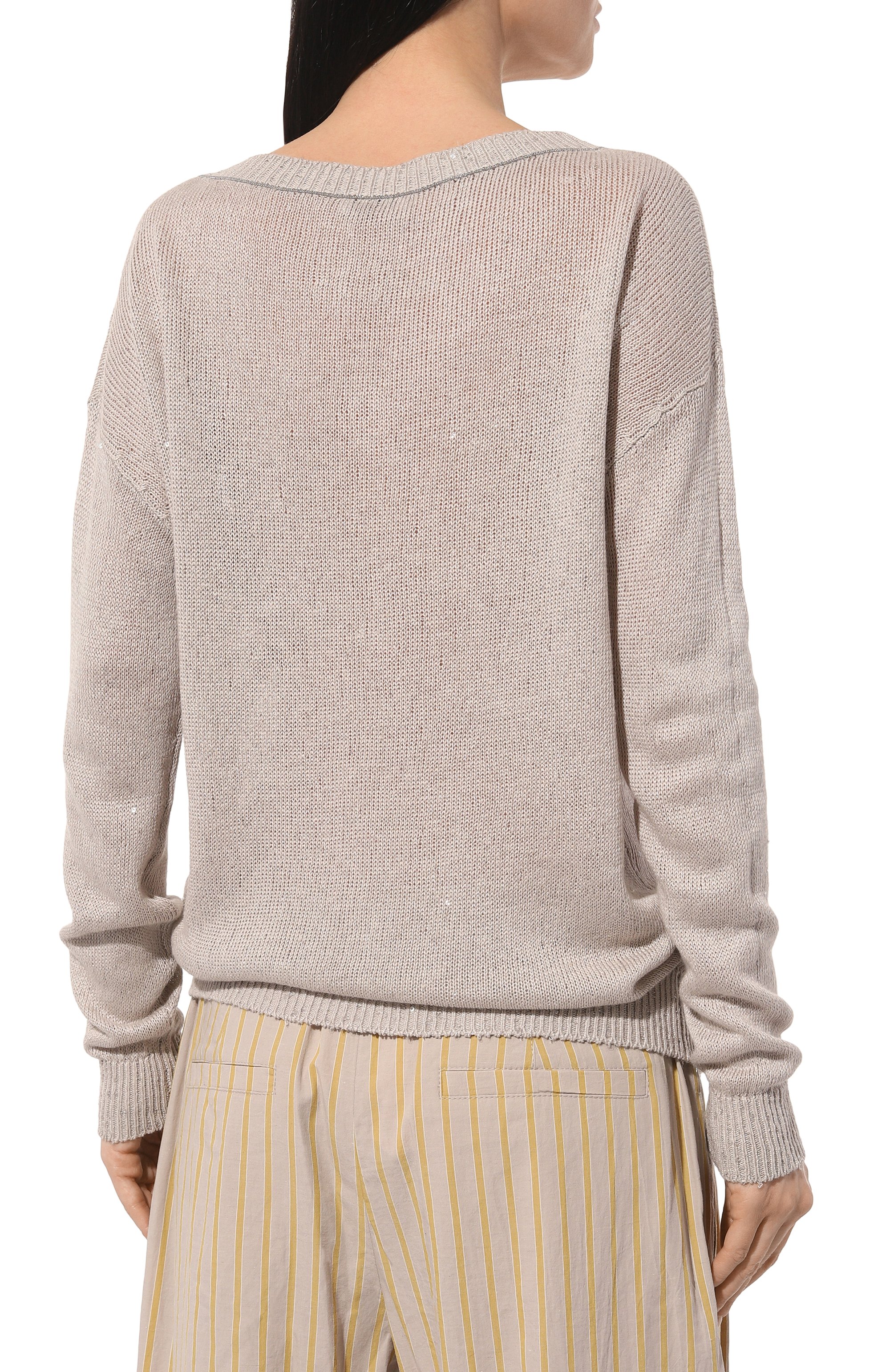 Пуловер изо льна и шелка BRUNELLO CUCINELLI, арт. M1000B1033, фото 4