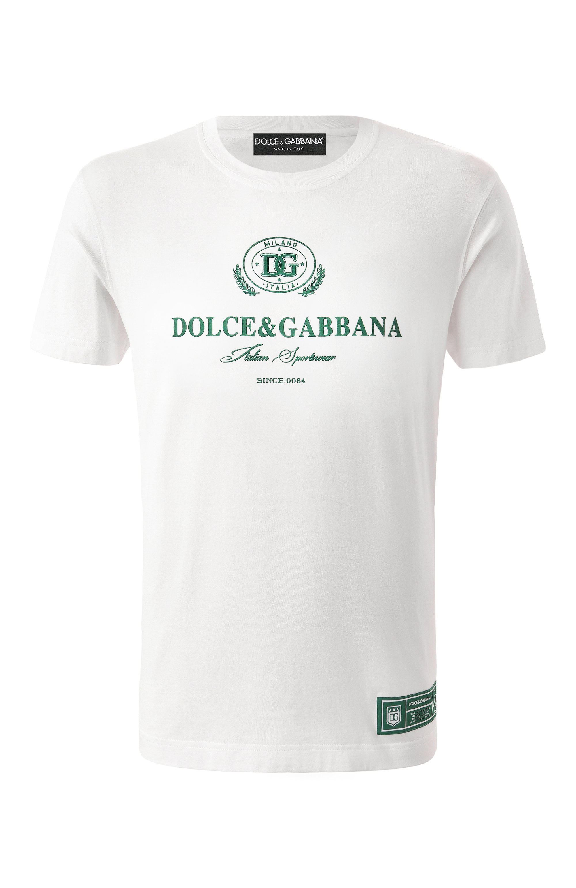 Хлопковая футболка DOLCE & GABBANA белого цвета по цене 61550 руб., арт. G8RN8T/G7NUC, фото 1 Хлопковая футболка DOLCE & GABBANA, арт. G8RN8T/G7NUC, фото 1