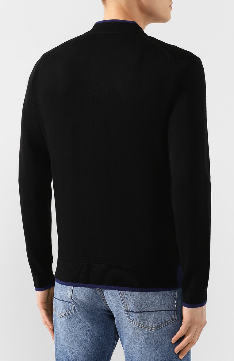 Мужской хлопковый кардиган KENZO черного цвета, арт. FA55CA1023AB | Фото 4 (Мужское Кросс-КТ: Кардиган-одежда; Материал внешний: Хлопок; Длина (для топов): Стандартные; Рукава: Длинные; Стили: Кэжуэл)